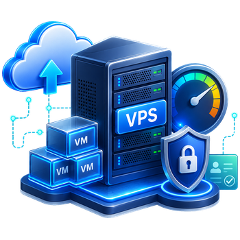 Virtual private server hosting illustration