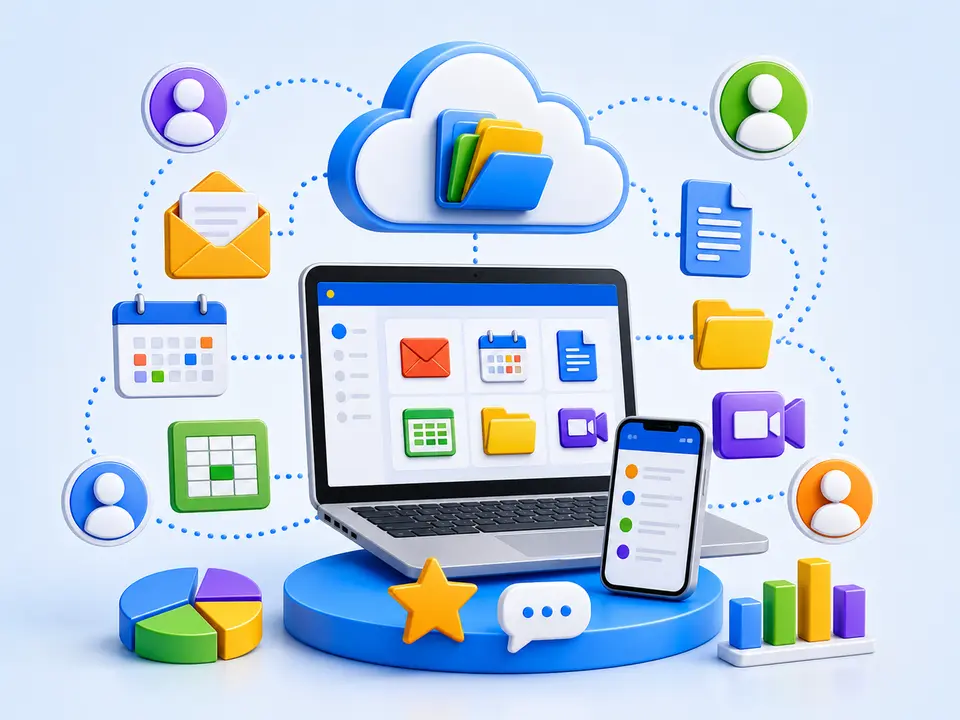 Link You Technologies contact and business communication illustration